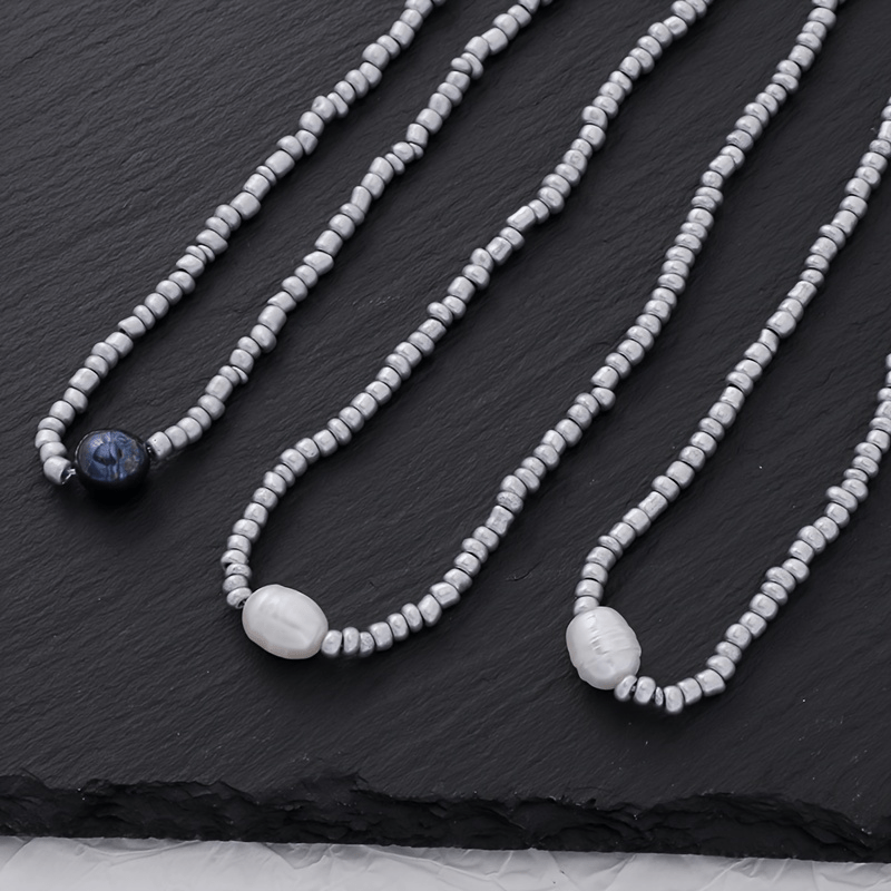 Layered Silver Pearl Necklace – view 6
