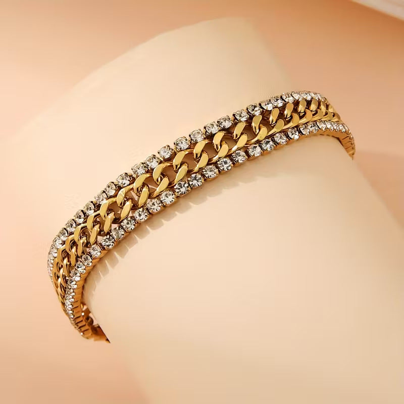 Double Row Cuban Gold Bracelet – view 3