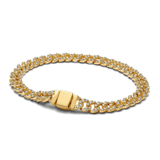 Pavé Cuban Link Gold Bracelet