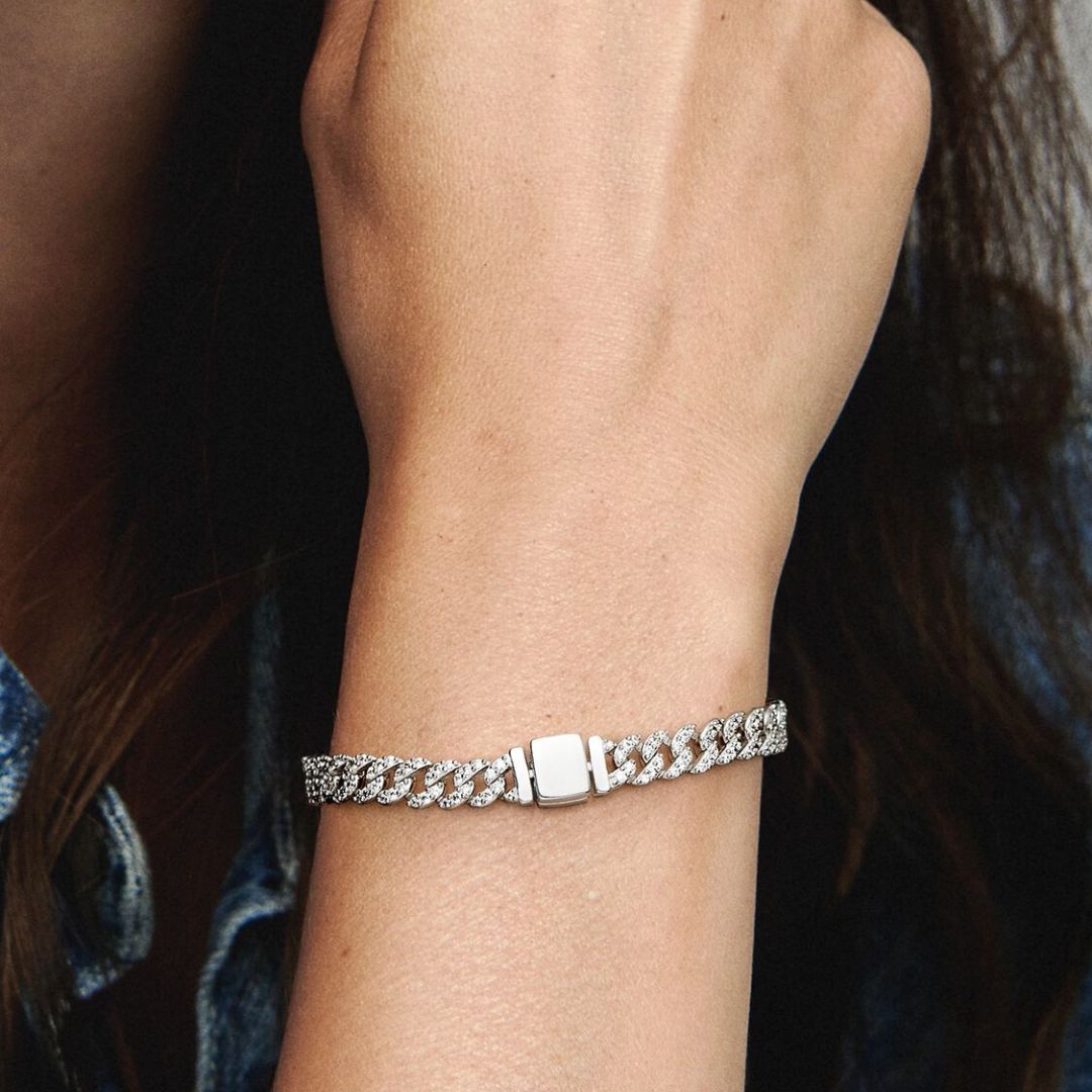 Pavé Cuban Link Gold Bracelet – view 7