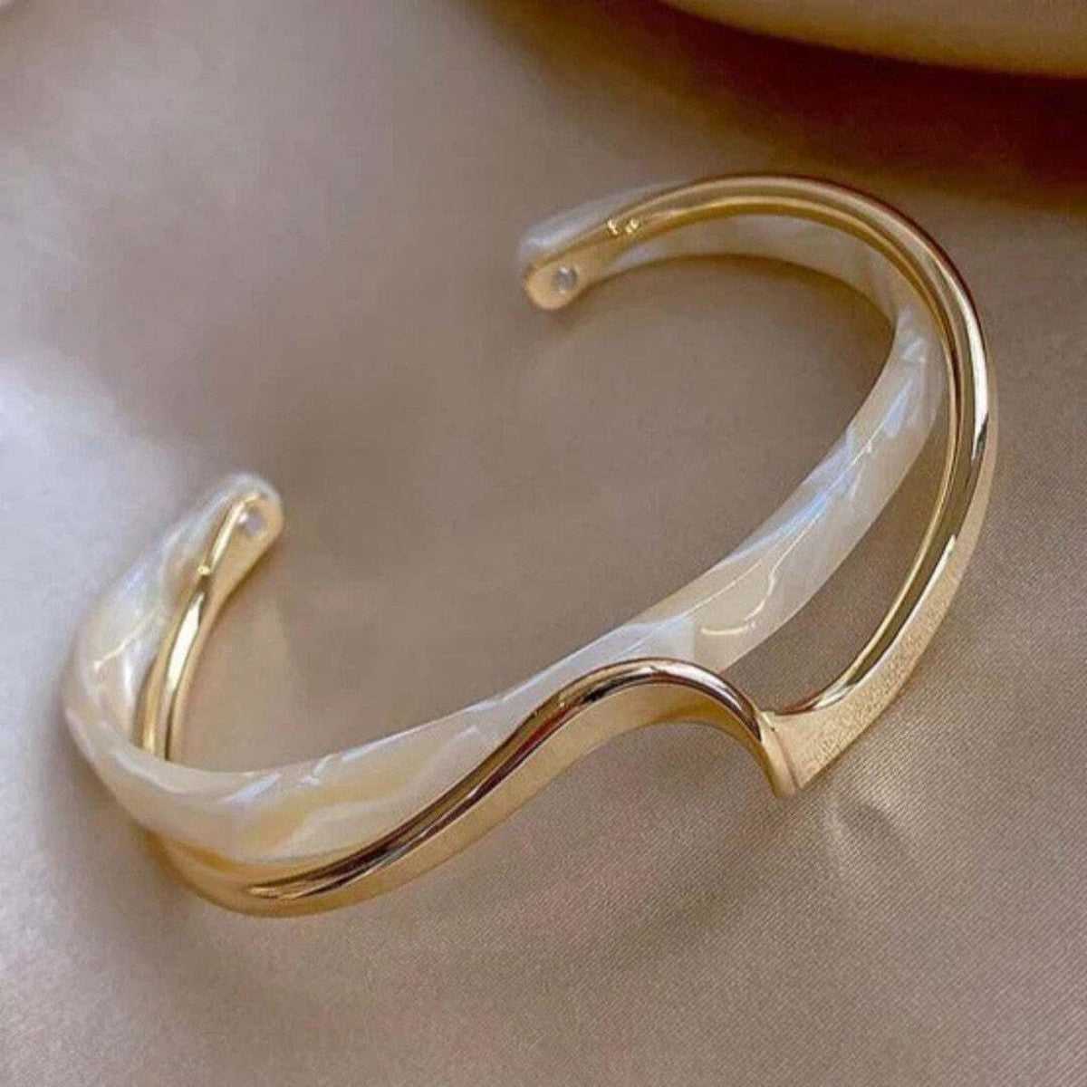 Opal Wave Gold Cuff Bracelet – view 3
