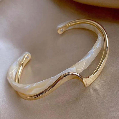 Opal Wave Gold Cuff Bracelet – view 3