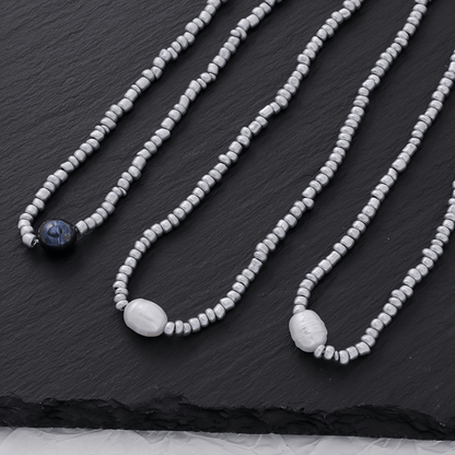 Layered Silver Pearl Necklace – view 6