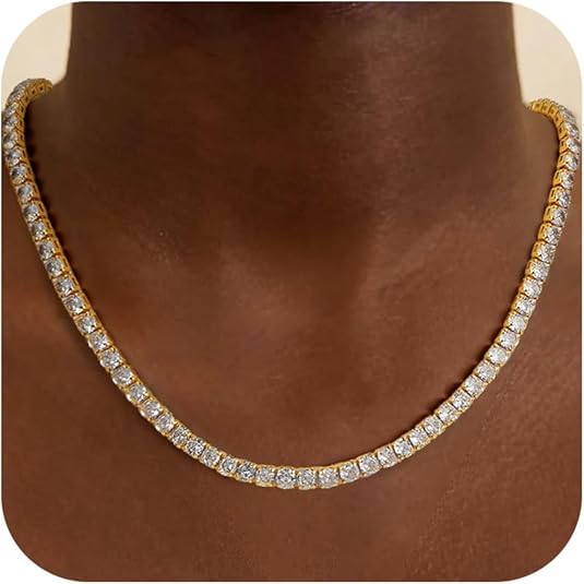 Gold Tennis Necklace – view 5