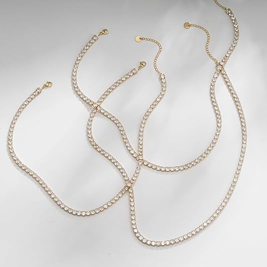 Gold Tennis Necklace – view 2