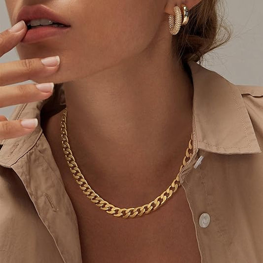 Chunky Curb Chain Gold Necklace