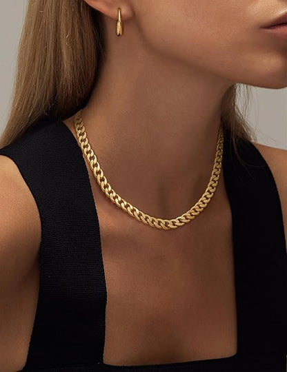 Chunky Curb Chain Gold Necklace – view 3