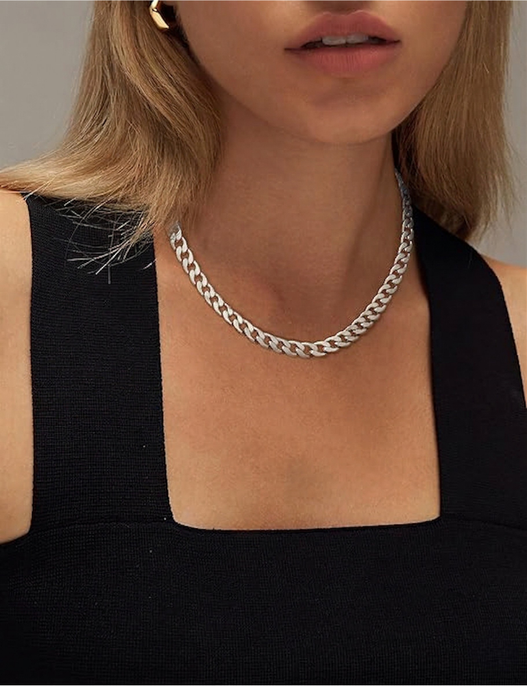 Chunky Curb Chain Gold Necklace – view 5