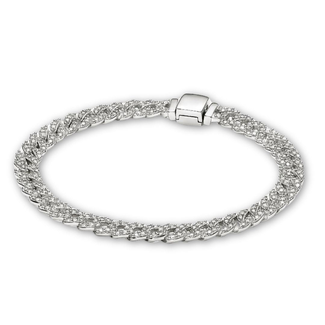 Pavé Cuban Link Bracelet – silver