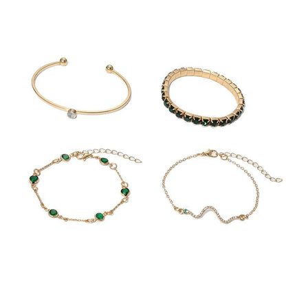 Emerald-Green Gold Bracelet Set – view 4