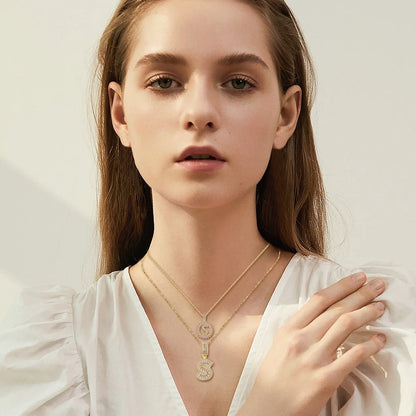 Pavé Initial Gold Necklace – view 6