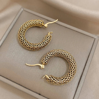 Woven Gold Hoop Earrings – view 5