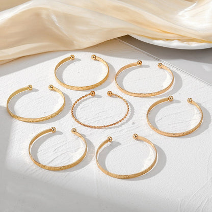 Open Bangle Gold Bracelet Set – view 4