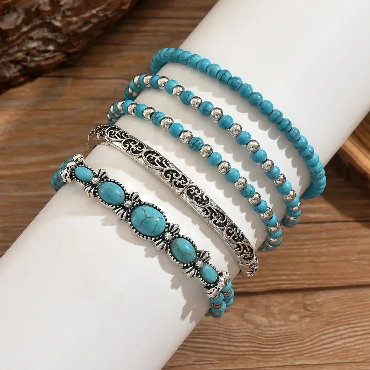 Turquoise Beaded Bracelet Set – view 2