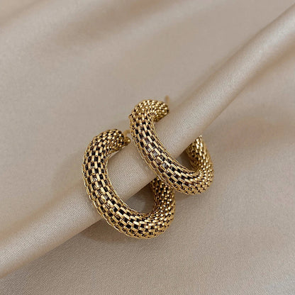 Woven Gold Hoop Earrings – view 4