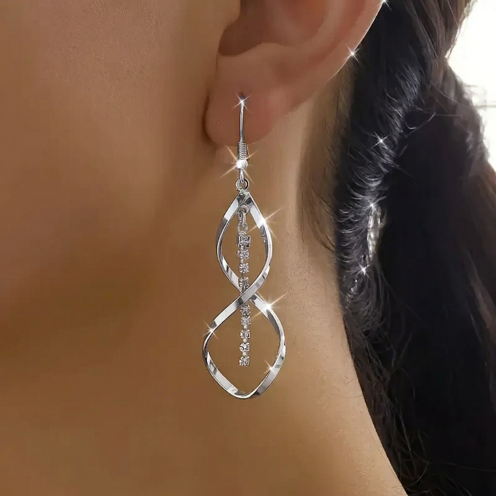 Spiral Drop Earrings – silver