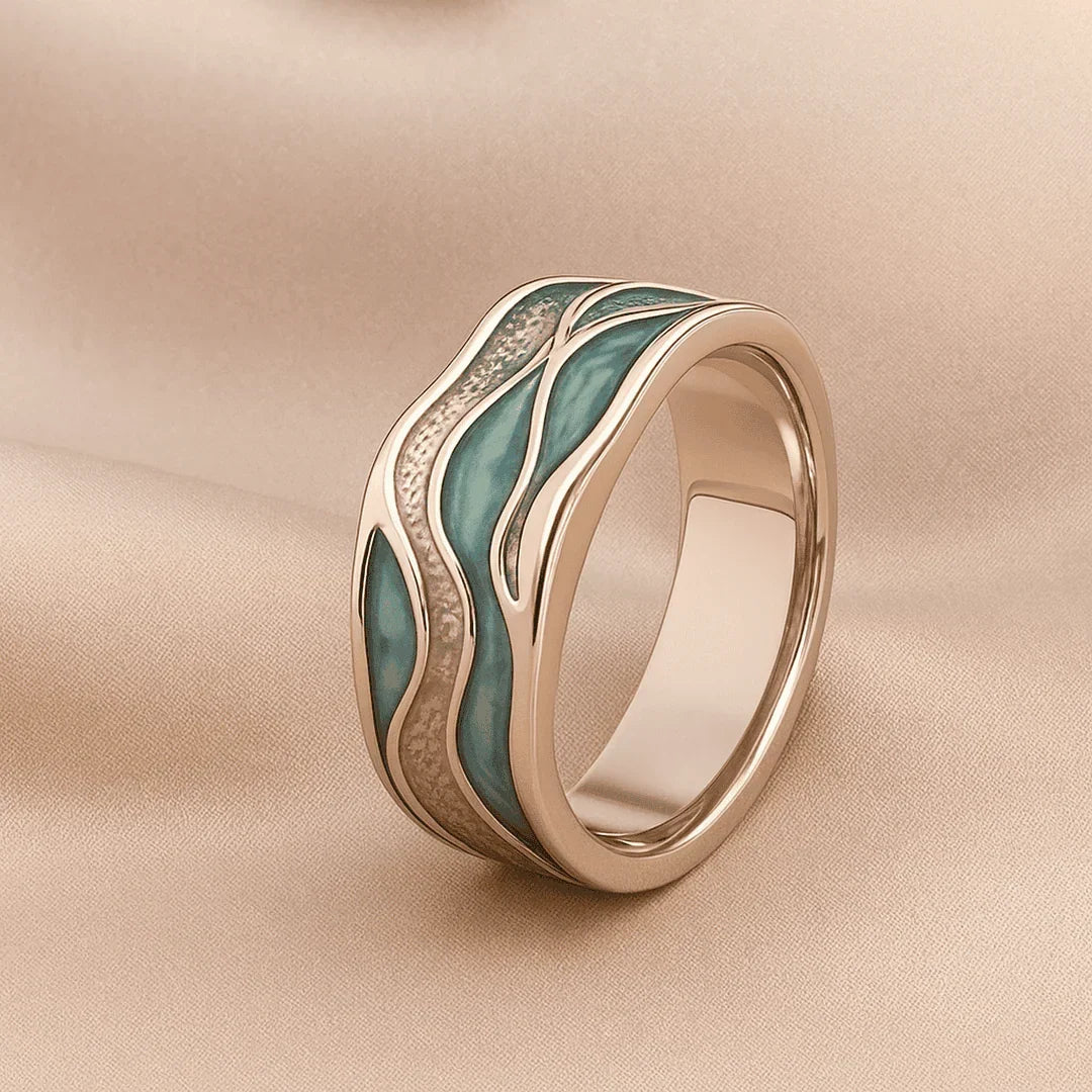 Turquoise Wave Silver Ring – view 6