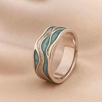Turquoise Wave Silver Ring – view 6
