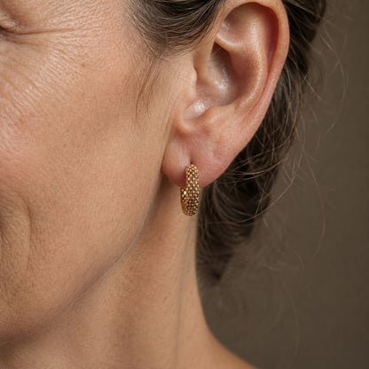 Woven Gold Hoop Earrings – view 7