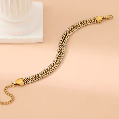 Double Row Cuban Gold Bracelet