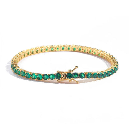 Emerald-Green Gold Tennis Bracelet – view 3