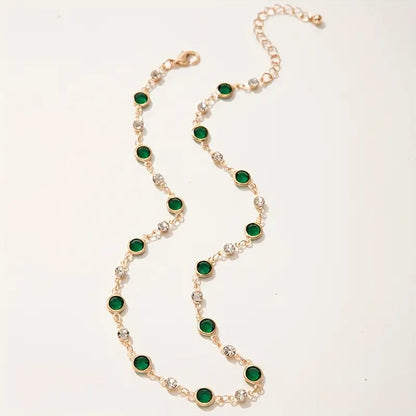 Emerald-Green Station Gold Necklace – view 4