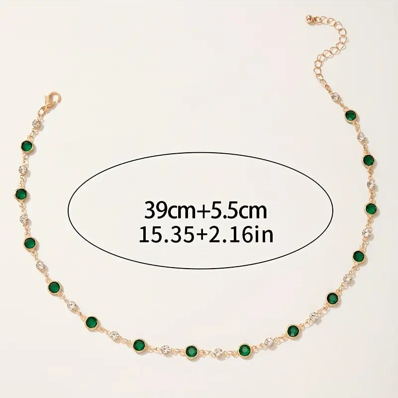 Emerald-Green Station Gold Necklace – view 6