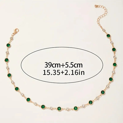 Emerald-Green Station Gold Necklace – view 6