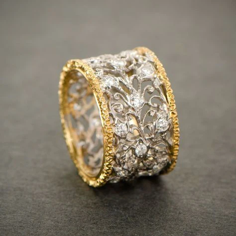 Filigree Two-Tone Band Ring
