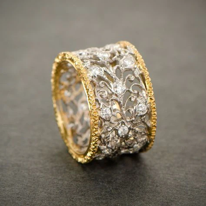 Filigree Two-Tone Band Ring