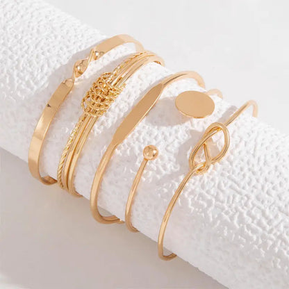 Knot Cuff Gold Bracelet Set