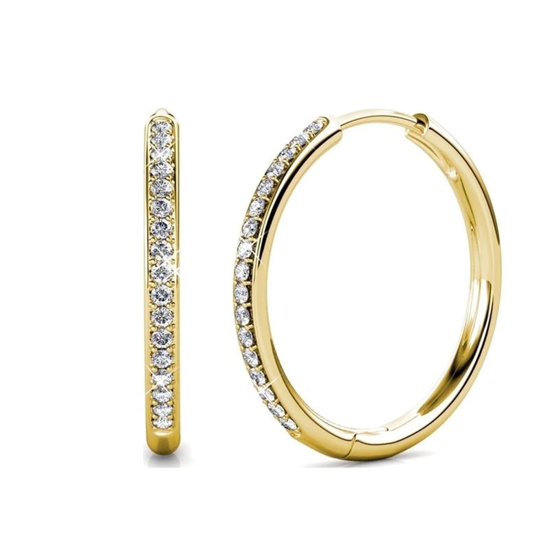 Pave Crystal Hoop Earrings