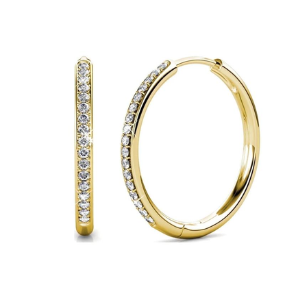 Pave Crystal Hoop Earrings