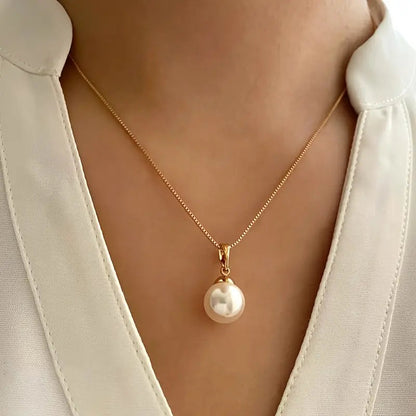 Pearl Pendant Gold Necklace Set – view 5