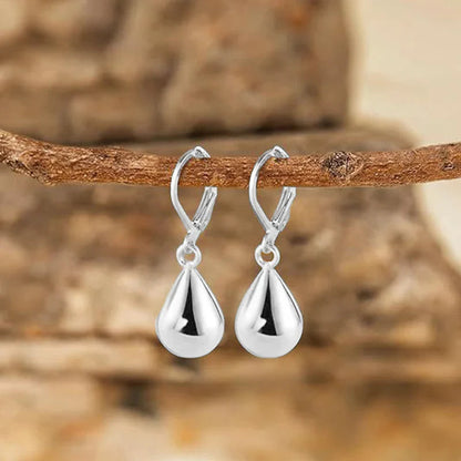 Polished Raindrop Silver-Tone Earrings – view 2