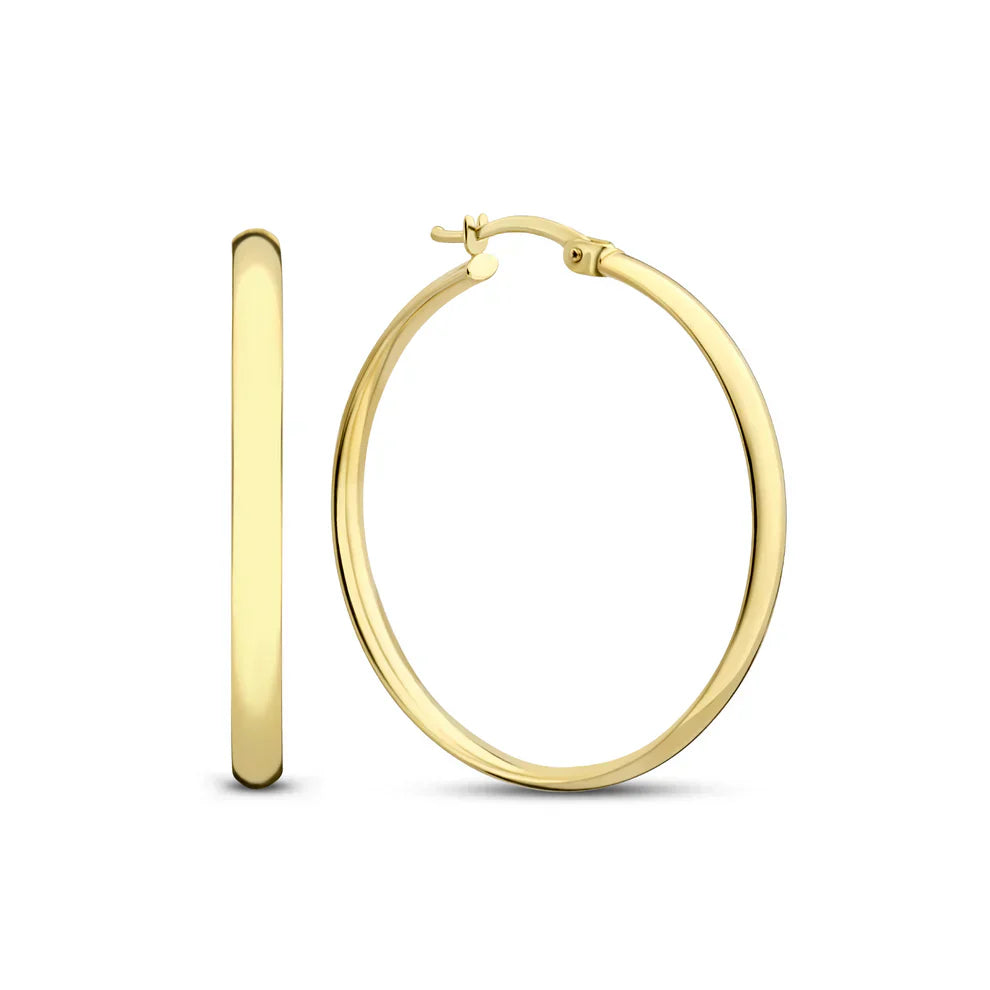 Polished Round Hoop Earrings