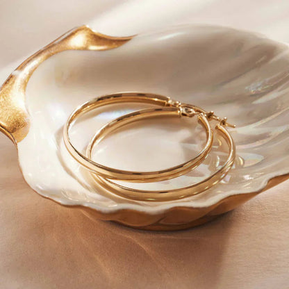 Polished Round Hoop Earrings – view 2