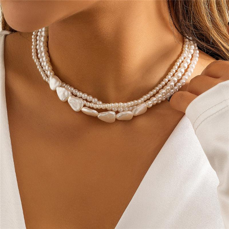 Triple Strand Pearl Necklace – view 2