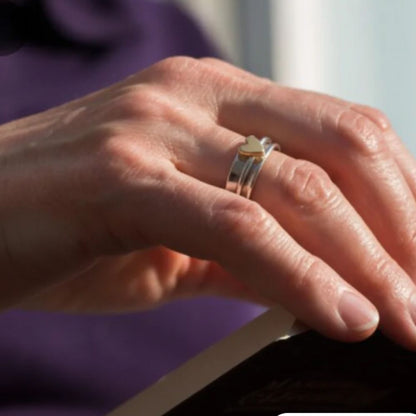 Two-Tone Golden Heart Ring – view 3