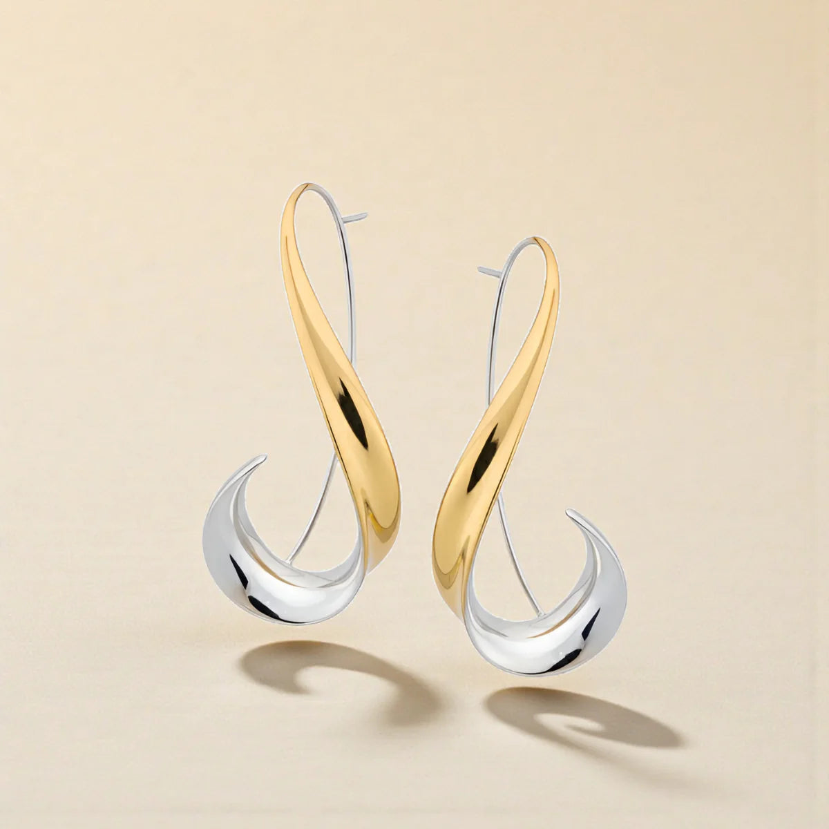 Two-Tone Ribbon Swirl Earrings – view 2
