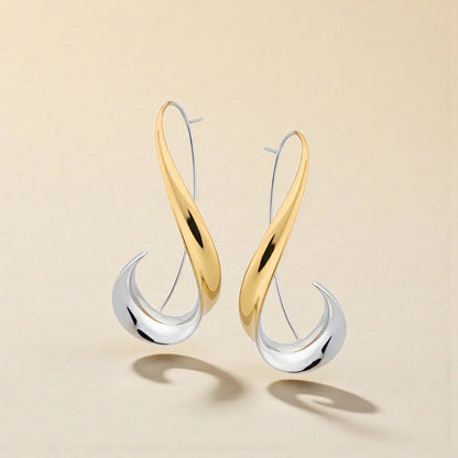 Two-Tone Ribbon Swirl Earrings – view 2