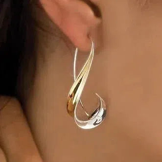 Two-Tone Ribbon Swirl Earrings – view 3