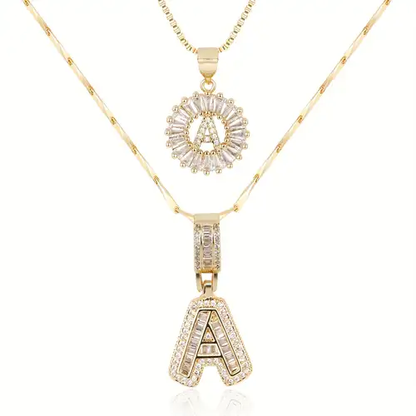 Pavé Initial Gold Necklace
