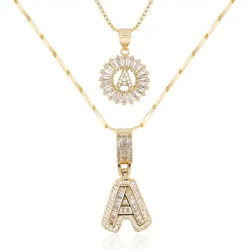 Pavé Initial Gold Necklace