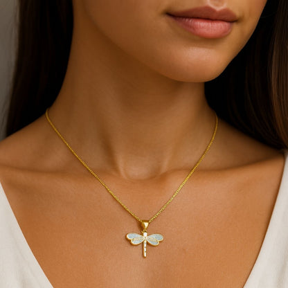 Opal Dragonfly Gold Necklace – view 7