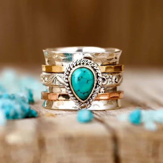 Turquoise Two-Tone Ring