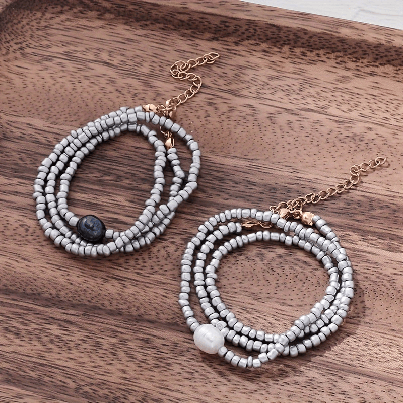 Layered Silver Pearl Necklace – view 4