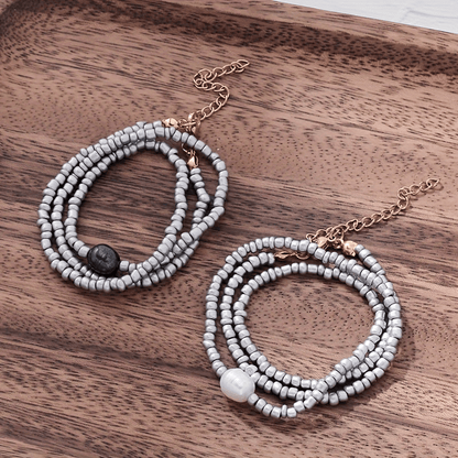 Layered Silver Pearl Necklace – view 4