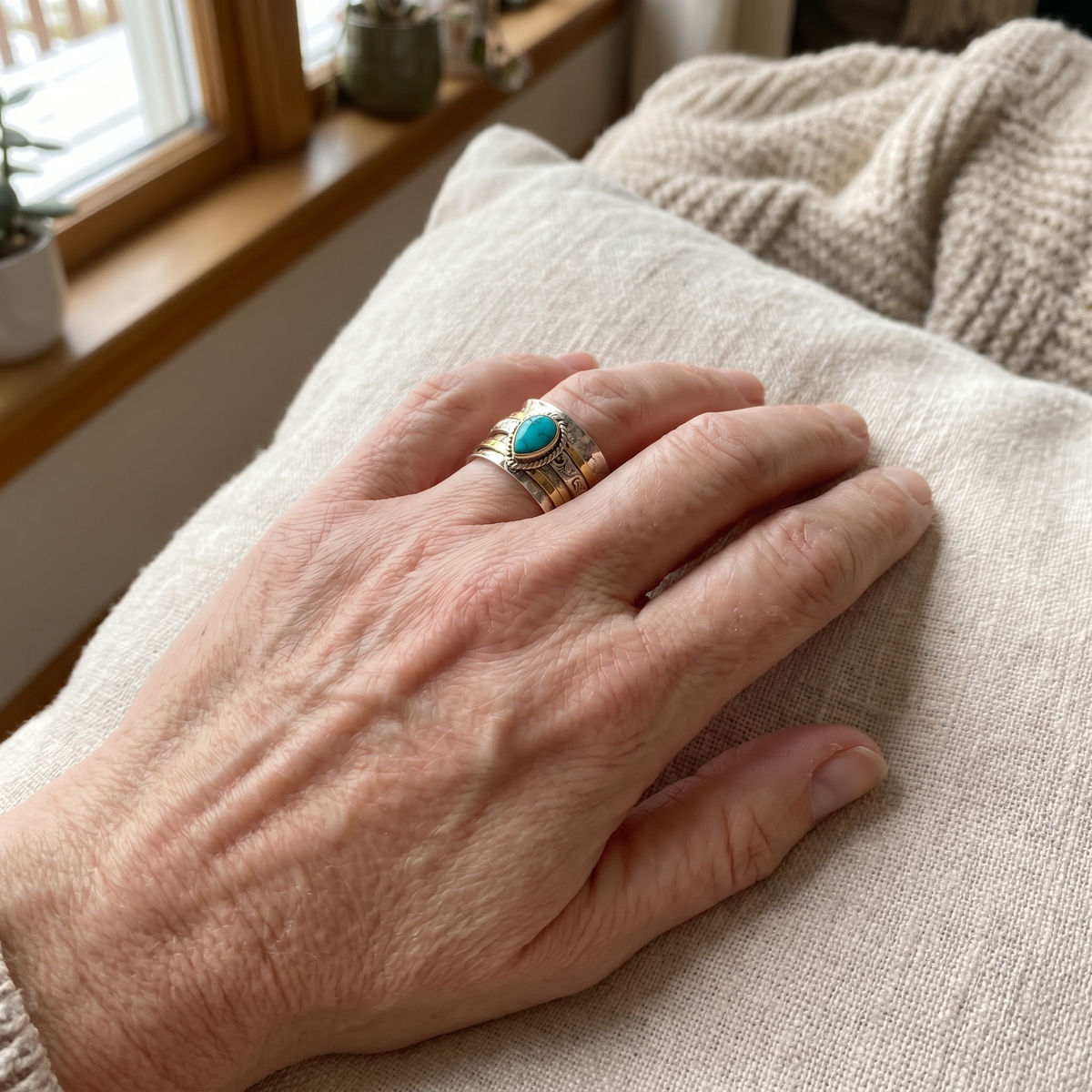 Turquoise Two-Tone Ring – view 3