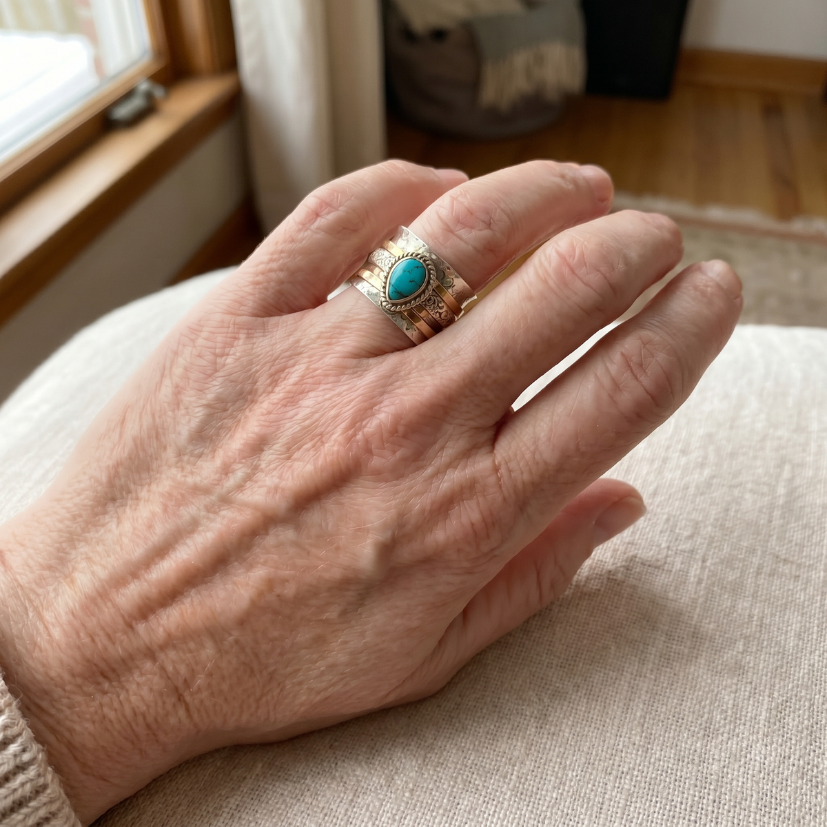 Turquoise Two-Tone Ring – view 2